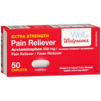 Walgreens Pain Reliever Extra Strength Caplets, 50 ea