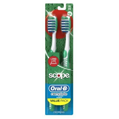 Oral-B Complete Fresh Scope Medium Bristles Toothbrush 2 Count