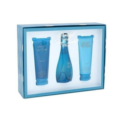 Cool Water By Davidoff For Women. Set-edt Spray 3.4 Ounces & Body Lotion 2.5 Ounces & Shower Gel 2.5 Ounces