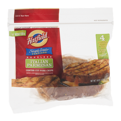 Hatfield Simply Tender Portions Center Cut Pork Chops Boneless Italian Parmesan