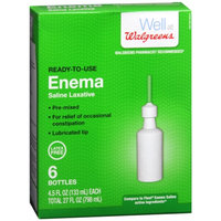 Walgreens Ready-to-Use Enema Saline Laxative 6 Pack, 2.5 oz