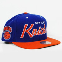 Mitchell Ness Mitchell & Ness New York Knicks Royal Blue-Orange Special Script Snapback Adjustable Hat