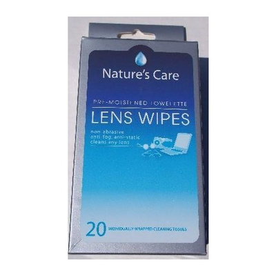 Nature's Care Lens Wipes 20 Count X 10 (200 Total)