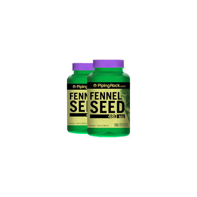 Piping Rock Fennel Seed 480mg 2 Bottles x 180 Capsules