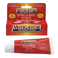 Mitigator Sting & Bite Scrub Treatment Skin Protectant Relieves Itching Fast!, 1 oz Tube