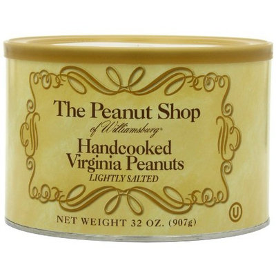 The Peanut Shop of Williamsburg Handcooked Lightly Salted Virginia Peanuts, 32-Ounce Tins (Pack of 2)