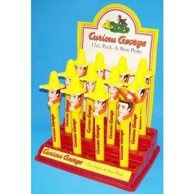 12 Curious George Large Peek-A-Boo Pens in Display - Would Make a Nice Party Favor
