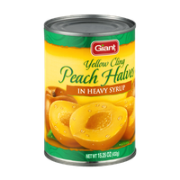 Giant Yellow Cling Peach Halves in Heavy Syrup