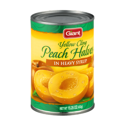 Giant Yellow Cling Peach Halves in Heavy Syrup