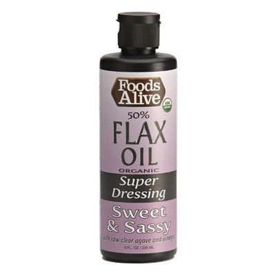 Foods Alive Sweet & Sassy 50% Golden Flax Oil Dressing, 8-Ounce (Pack of 2)