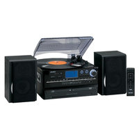 Jensen 3-Speed Stereo Turntable 2 CD System with Cassette and AM/FM Radio JTA-980B