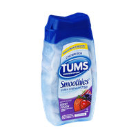 Tums Smoothies Extra Strength 750 Berry Fusion Antacid/Calcium Supplement Chewable Tablets - 60 CT