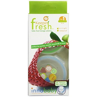 Innobaby Round Food Storage Container, 2 Pack, Stage 1, Green/Blue