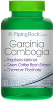 Piping Rock Garcinia Cambogia 500 mg w/Raspberry Ketones & Green Coffee 90 Caplets