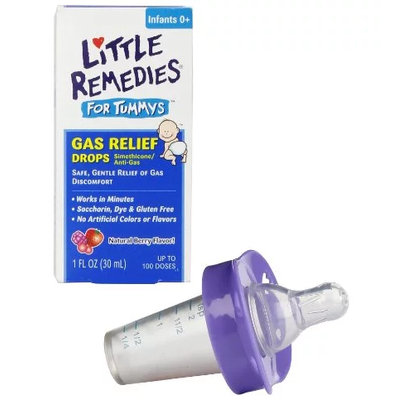 LITTLE REMEDIES® FOR TUMMYS GAS RELIEF DROPS NATURAL BERRY FLAVOR WITH PACIFIER MEDICINE DISPENSER