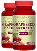 Piping Rock Grapeseed Extract 400mg 2 Bottles x 90 Capsules