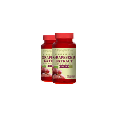 Piping Rock Grapeseed Extract 400mg 2 Bottles x 90 Capsules