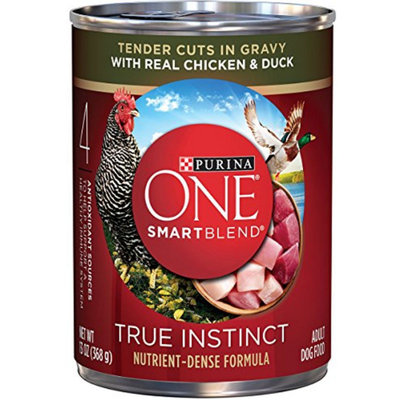 PURINA ONE® SmartBlend True Instinct Tender Cuts in Gravy with Real Chicken & Duck Dog Food