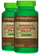 Piping Rock Green Coffee Bean 400mg Extract 2 Bottles x 90 Capsules