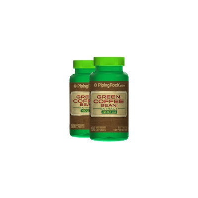 Piping Rock Green Coffee Bean 400mg Extract 2 Bottles x 90 Capsules