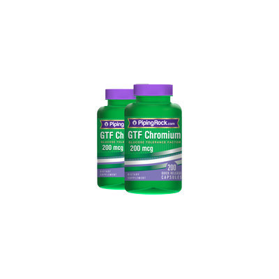 Piping Rock GTF Chromium 200 mcg 2 Bottles x 200 Capsules