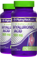 Piping Rock Hyaluronic Acid 100 mg 2 Bottles x 120 Capsules
