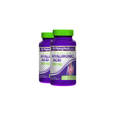 Piping Rock Hyaluronic Acid 100 mg 2 Bottles x 120 Capsules