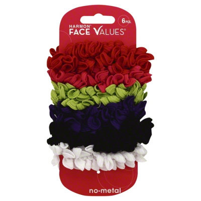 Harmon Face Value Elastic Scrunch Lg Brght6Pc