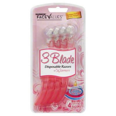 Harmon Face Values 3 Blade Women's Disposable 4 count