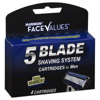 Harmon Face Values 5 Blade Men's Cartridge Refill 4 count