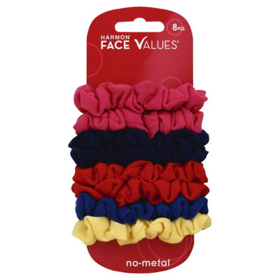 Harmon Face Values 8-Pack Mini Elastic Scrunch in Bright