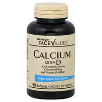 Harmon Face Values: Harmon Face Values Calcium 1200 + Vitamin D 60 Softgels
