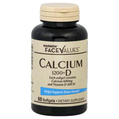 Harmon Face Values: Harmon Face Values Calcium 1200 + Vitamin D 60 Softgels