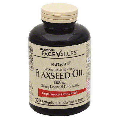 Harmon Face Values Maximum Strength Flaxseed Oil 1300Mg 100 count