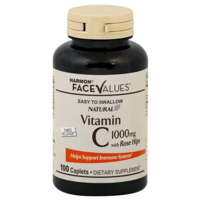 Harmon Face Values: Harmon Face Values Natural Rose Hips Sustained Release 1000 Mg 100 Tablets