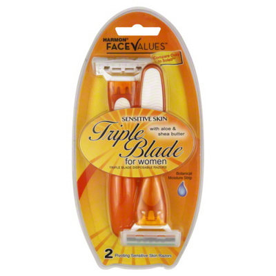 Harmon Face Values Triple Blade Disposable Razor 2 Count
