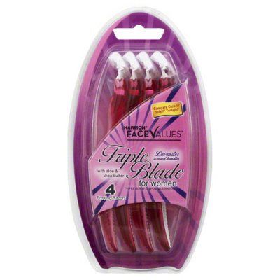Harmon Face Values: Harmon Face Values Triple Blade Disposable Razor Lavender 4 Count