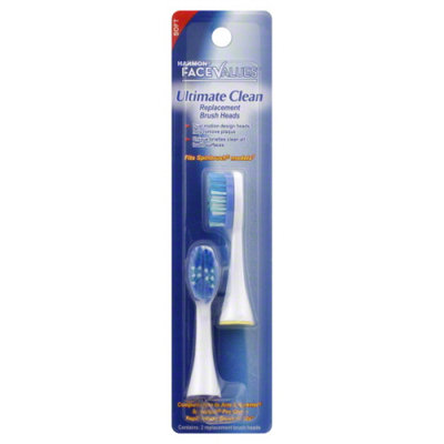 Harmon Face Values: Harmon Face Values Ultra Toothbrush Replacement Head Soft 2 Count