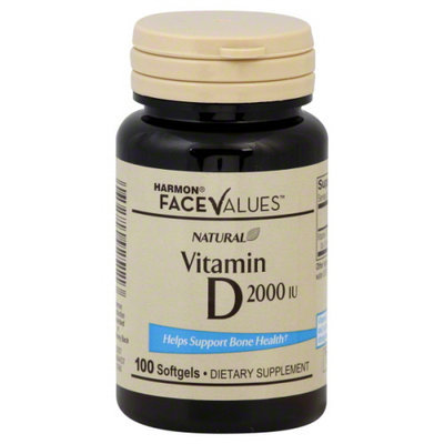 Harmon Face Values: Harmon Face Values Vitamin D 2000 IU 100 Softgels