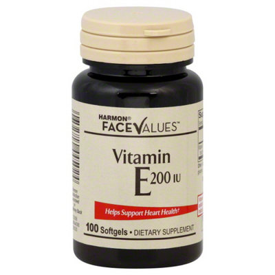 Harmon Face Values: Harmon Face Values Vitamin E 200 IU 100 Softgels