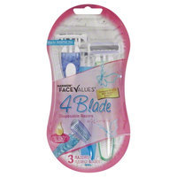Harmon Face Values Womens 4 Blade Disposable 3Ct