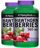 Piping Rock Hawthorn Berries 565 mg 2 Bottles x 180 Capsules