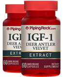 Piping Rock IGF-1 Deer Antler Velvet 2 Bottles x 60 Capsules