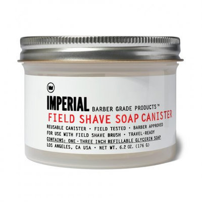 Men's Imperial Barber Grade Products Refillable Field Shave Soap Canister
