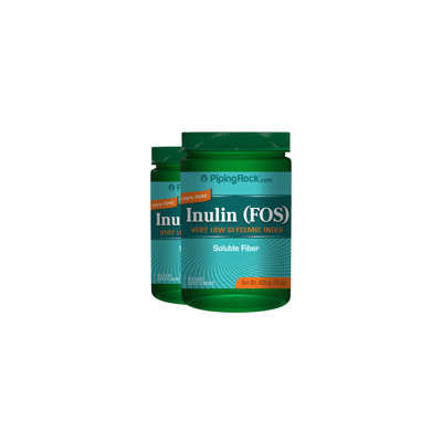 Piping Rock Inulin Prebiotic FOS Powder 2 Bottles x 15 oz (425 grams)