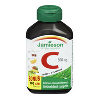 Jamieson Vitamin C Chewable Bonus Pack, Mixed Flavour - 500mg