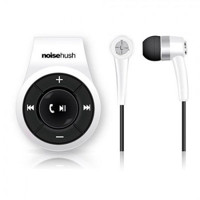 NoiseHush NS560 White Clip-On Bluetooth Wireless Headset