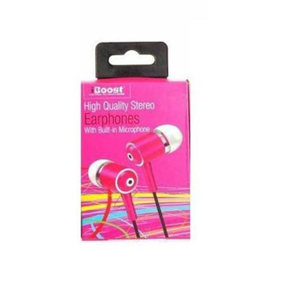 iBoost EPM4420PK Earphones With Built In Microphone & Metal Earplugs Pink