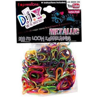 Almar Sales Shimmery Metallic Loom Rubber Bands with Clasps