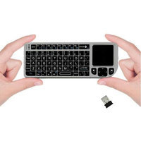 Favi Entertainment FAVI Mini Wireless Keyboard with Mouse Touchpad - Wireless - RF - Silver - USB 3.0TouchPad - Computer - QWERTY - Laser Pointer Built-in